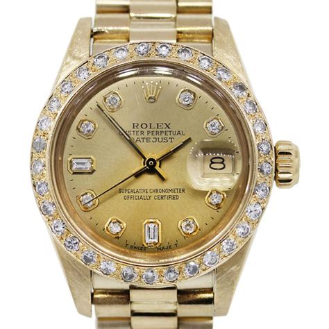 rolex solid gold ladies watch|18k gold Rolex watch prices.